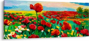 Obraz poľa s vlčími makmi (120x50 cm)