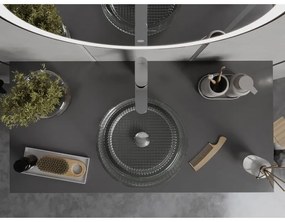 Mexen Lira, sklenené umývadlo na dosku, 37 x 37 cm, číra, 24053700