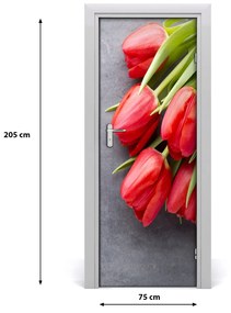 Fototapeta samolepiace červené tulipány 75x205 cm