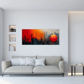 Obraz - Abstraktná maľba mesta (120x50 cm)