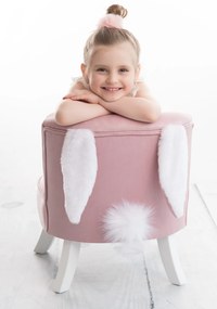 Dětské křeslo ušák růžová - Biela, 17 25 cm