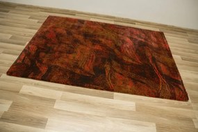 Koberec Konko Burgund abstraktný, lístie