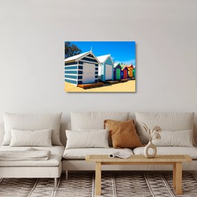 Sklenený obraz - Pláž Brighton, Melbourne, Austrália (70x50 cm)