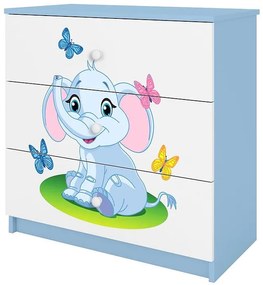 Detská komoda Babydreams modrá – Slon