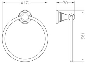 SAPHO 1318-06 Diamond držiak uterákov kruh, bronzová