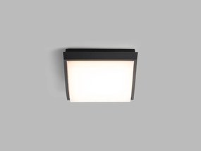 LED2 Vonkajšie prisadené stropné LED osvetlenie QUADO, 10W, teplá biela, štvorcové, čierne, IP54