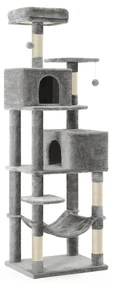 Feandrea Mačací strom OSKAR, 60x49x191cm, šedá