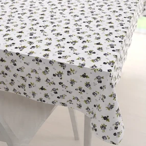 Biante Bavlnený obdĺžnikový obrus Sandra SA-345 Sivé ružičky na bielom 130x160 cm
