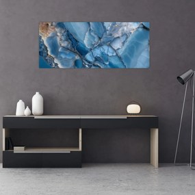 Obraz - Modrý členitý mramor (120x50 cm)