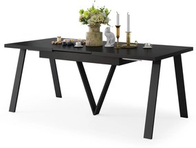 AVERY Čierna matná - LOFTOVÝ / PRIEMYSELNÝ STÔL DO OBÝVAČKY/ JEDÁLNE ROZKLADACÍ DO 330 cm!