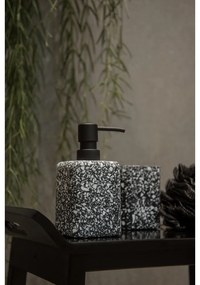 Čierny téglik na zubné kefky Wenko Terrazzo