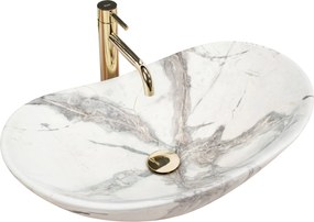 Rea Royal Sand, umývadlo na dosku 62x37x16 cm, imitácia kameňa, REA-U6502