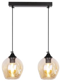 Candellux Čierno-hnedý závesný luster Aspa pre žiarovku 2x E27 32-00590