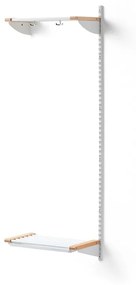 Vešiaková stena JEPPE s hornou policou, prídavná sekcia, 1790x600x310 mm, biela/breza