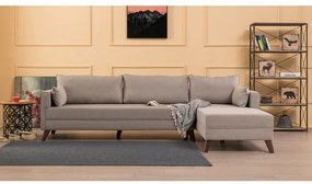 Rohová sedacia súprava do L KORFU, krémová, pravá