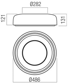 Redo 01-3722 - LED stropné svietidlo DIP LED/30W/230V 48,6 cm čierne
