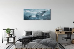 Obraz plexi More búrka neba loď 120x60 cm