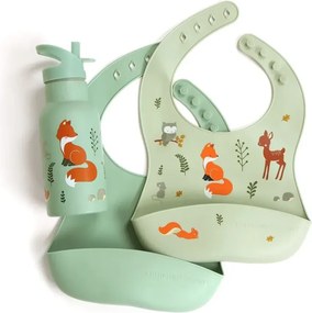 Sada 2 silikónových podbradníkov lesní priatelia