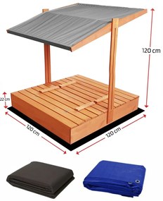 Drevené pieskovisko s lavičkami 150 cm