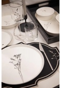 27-dielna jedálenská súprava, biela/čierna, porcelán