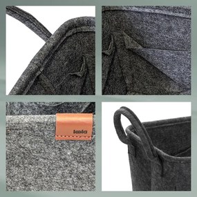 Kela Úložný kôš s ušami Fay, 35 x 25 cm, tm. sivá