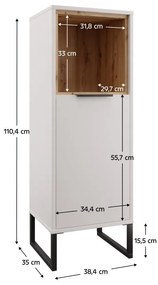 Skrinka Cubin 02 (biela + dub artisan). Vlastná spoľahlivá doprava až k Vám domov. 1119511