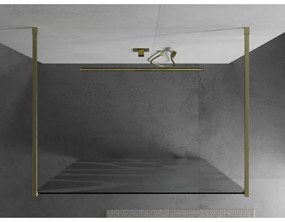 Mexen Kioto, sprchová zástena Walk-In 120 x 200 cm, 8mm číre sklo biely vzor, zlatý matný profil, 800-120-002-55-97