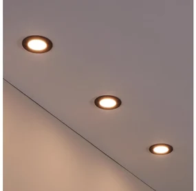 Eglo 31743- SADA 3xLED Stmievateľné svietidlo FUEVA-Z 1xLED/2,8W/230V IP44 čierna EG31743