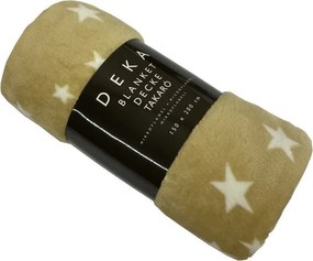 Home Elements Mikroflanelová deka, béžová, hviezdy