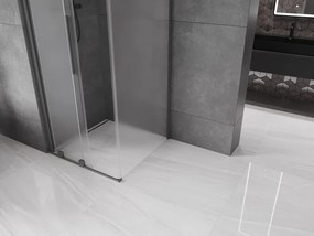 Mexen Velar, sprchový kút s posuvnými dverami 90 x 90 cm, 8mm sklo námraza, brúsený grafit, 871-090-090-31-95