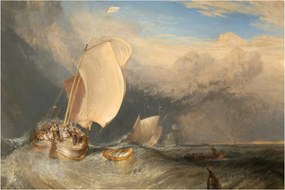 Obraz - William Turner, Fishing Boats with Hucksters Bargaining for Fish, reprodukcia (90x60 cm)