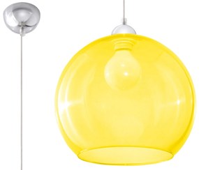 Závesné svietidlo Ball, 1x žlté sklenené tienidlo