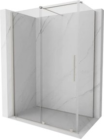Mexen Velar, sprchový kút s posuvnými dverami 160 x 75 cm, 8mm číre sklo, brúsená oceľ, 871-160-075-01-97