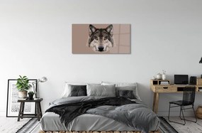 Sklenený obraz maľované vlk 100x50 cm