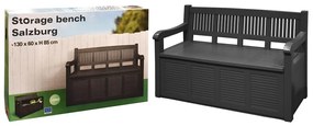 DekorStyle Záhradná lavica s úložným priestorom- ČIERNA