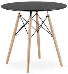 Jedálenská zostava TODI 80cm okrúhly stolový set čierny+ 4 stoličky MARK čierne
