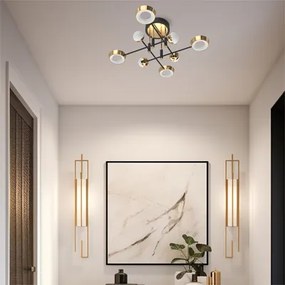 Stropné LED svietidlo LARA čierno-zlaté