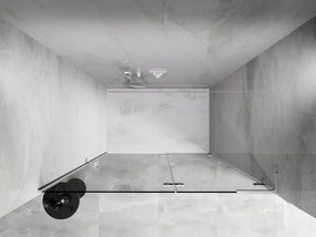 Mexen Lunar L, Otočné pravé sprchové dvere 130 cm, 8mm číre sklo, biely profil, 834L-130-000-20-00-P