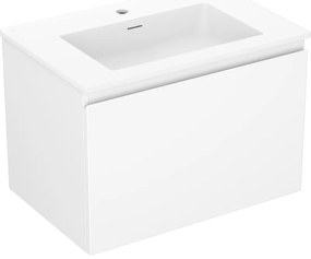 Mexen Orio, kúpeľňová skrinka 70 cm s umývadlom Otis, 1 zásuvka, biela matná, 91A10-07047-1-BF01-W18M01