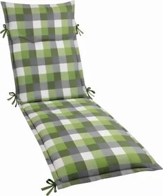 Záhradný polster na lehátko Karo 60x190 cm, zelený/šedý%