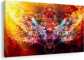Obraz - Merkaba s krídlami, abstrakcia (90x60 cm)