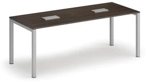 Stôl SQUARE 2000 x 800 x 750, wenge + 2x stolná zásuvka TYP II, strieborná