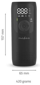 Nedis PAAC10BK - Digitálny vreckový kompresor 4000 mAh 5V