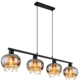 Globo 15839-4H - Luster na lanku CORRY 4xE27/9W/230V čierna