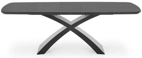 Rozkladací stôl Silvestro 180/220x89cm Sklo/Mdf – Tmavé Popolavý/Čierna