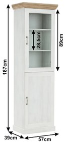Tempo Kondela Vitrína, sosna nordická/dub divoký, ROYAL W1D