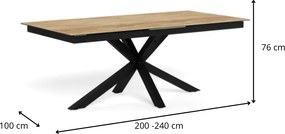 Jedálenský rozkladací stôl Heaven 200/240 cm I dub divoký/čierny