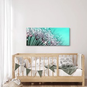 Obraz - orosená rastlina (120x50 cm)