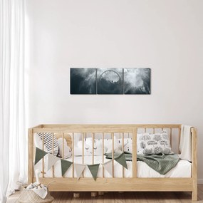 Obraz abstrakcie (s hodinami) (90x30 cm)