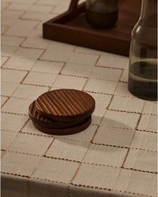 Drevené tácky v súprave 4 ks v tmavoprírodnej farbe Rommu – Kave Home